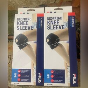 Lot of 2 FILA Core Fitness Neoprene Knee Sleeves Size Adult Small/ Medium NEW